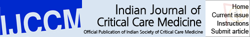 Indian Journal of Critical Care Medicine : Peer-reviewed, Official Publication of Indian Society of Critical Care Medicine logo