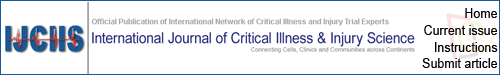 International Journal of Critical Illness and Injury Science logo