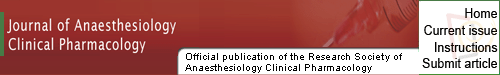 Journal of Anaesthesiology, Clinical Pharmacology logo