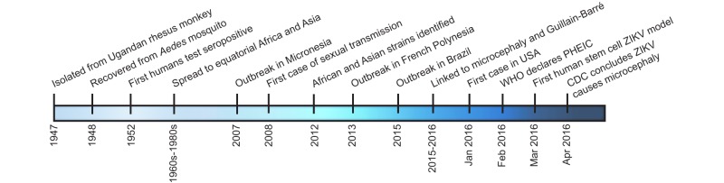 Box 1. Timeline of major events in ZIKV history