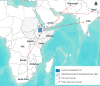 Proposed routes of dispersal for t’ef and finger millet from their core area of domestication based on the geographic distribution of present-day genetic diversity.