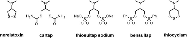 Fig. 10. Structure of nereistoxin and its analogues.