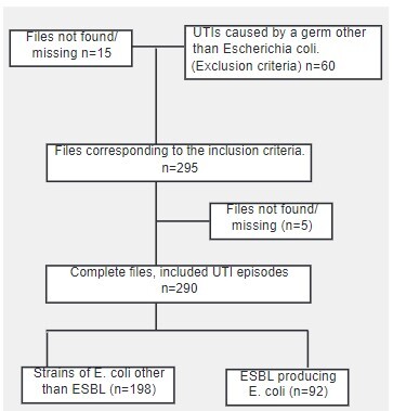 
UTI episodes among patients aged between 0 and 20 years old, treated at the
Pediatrics department of the Charles Nicolle Hospital in Tunis between
January 1st 2019 and December,31, 2020 n=370