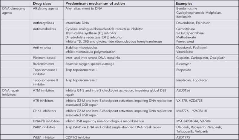 Box 2 - DNA damaging compounds in clinical use or development