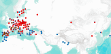 Geographical distribution of the three clusters identified in the STRUCTURE model K = 3 for setigerum and somniferum accessions.