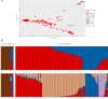 Population structure of 158 accessions of P. somniferum and P. setigerum based on 7048 SNPs (Dataset2) discovered by GBS.