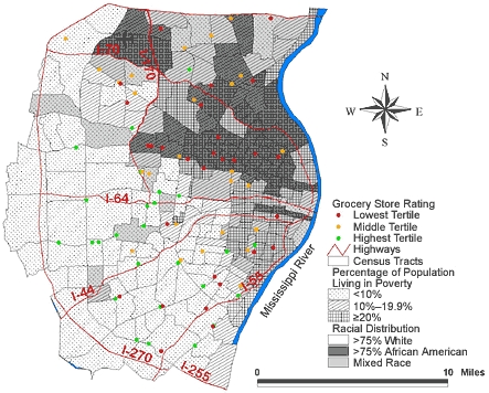 Map of the St. Louis, Mo, study area.