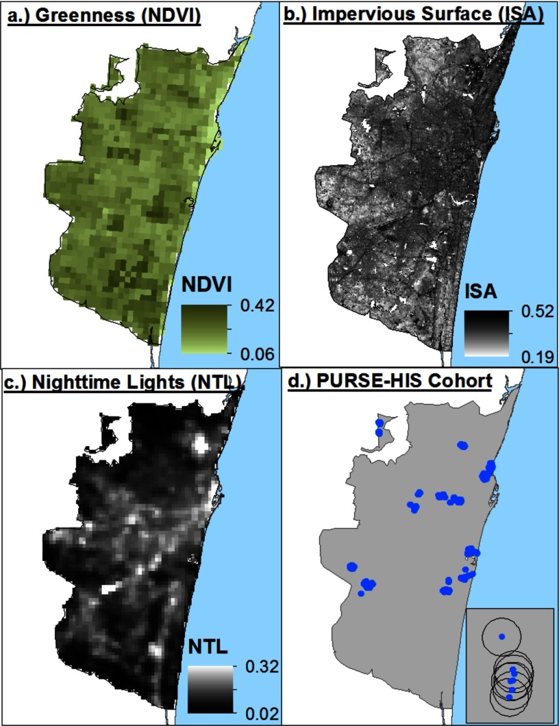 Satellite maps of Chennai, India