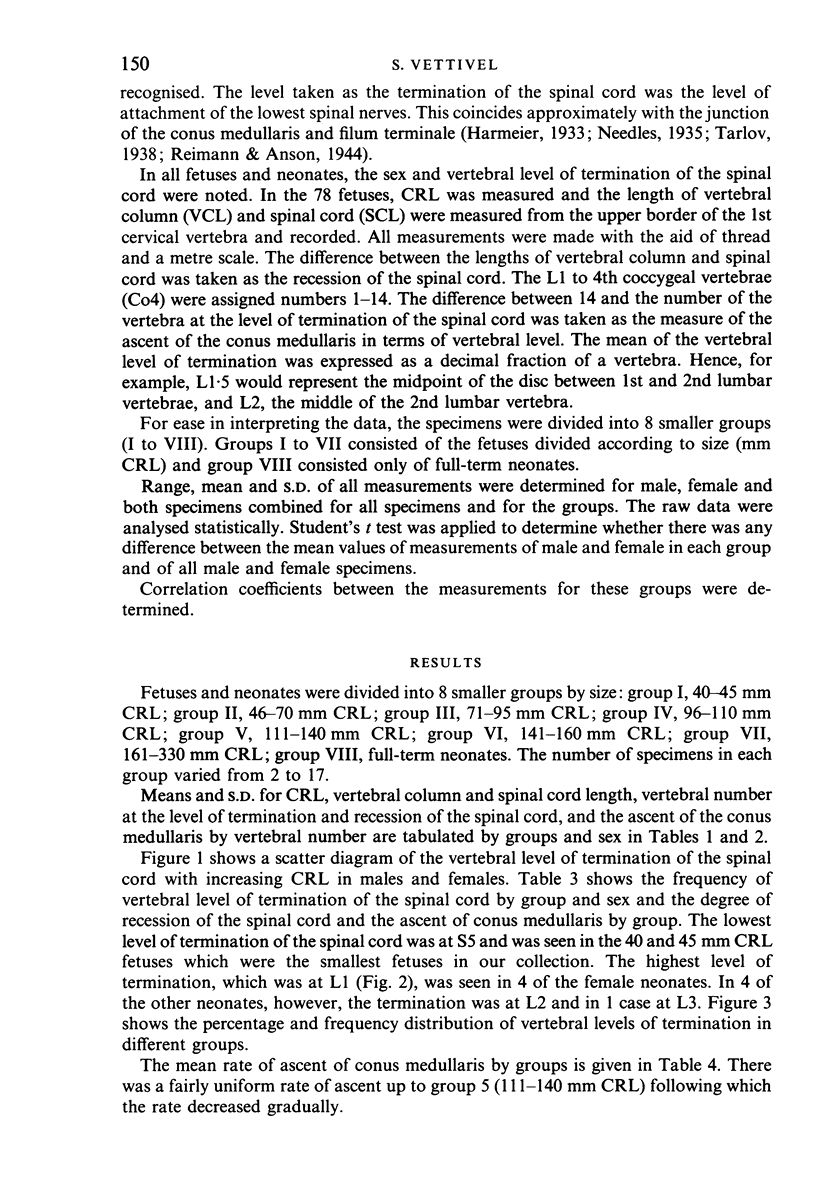 Vertebral level of the termination of the spinal cord in human fetuses ...