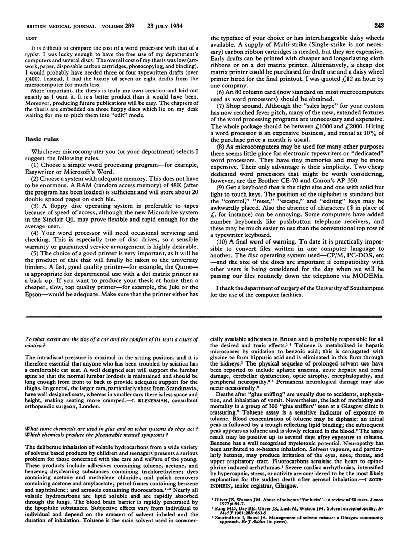 Writing a thesis on a word processor pmc