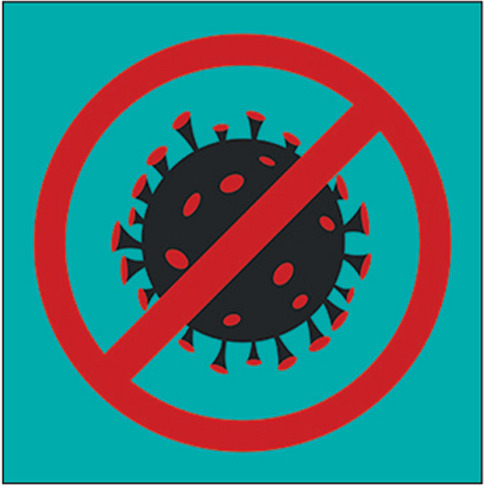 No entry coronavirus sign, illustration.