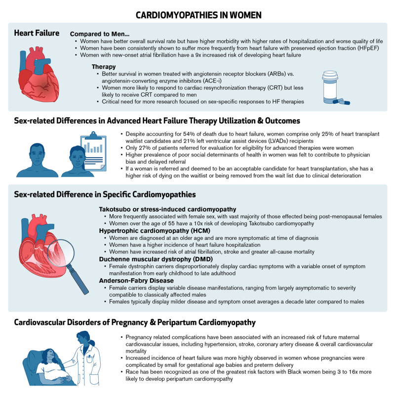 Overview of cardiopathies in women with sex-related differences