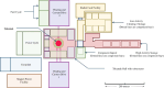 Tokamak complex including the tokamak hall and TLC with the tokamak highlighted in red