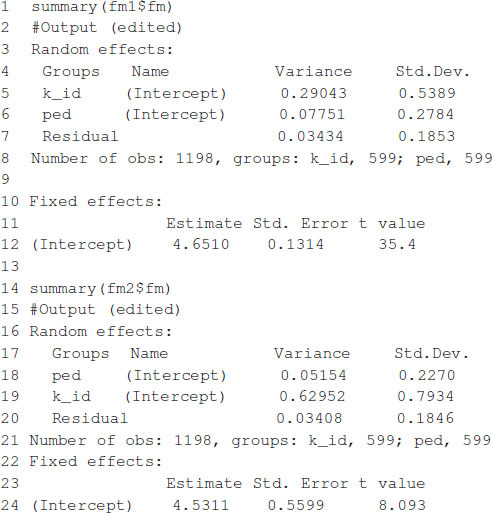 Box 10. Summary of fitted models.