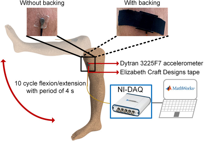 Knee sound measurement protocol and accelerometer placement with and without the backing force