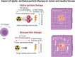 Targeted α-particle and β-particle therapy comparison.
Illustration shows the characteristic features of α and β
particles. α Particles are positively charged particles composed of
two protons and two neutrons, essentially the nucleus of a helium atom, and
β particles are negatively charged particles, essentially electrons.
α Particles have much greater mass, higher linear energy transfer
(LET), travel a much shorter distance in tissue, and are more cytotoxic than
β particles. The illustration includes specific values of these
characteristics for reference but is not to scale. Created with
BioRender.com.