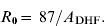 R_{\rm \setnum{0}} {\rm \equals \ 87\sol }A_{{\rm DHF}}.