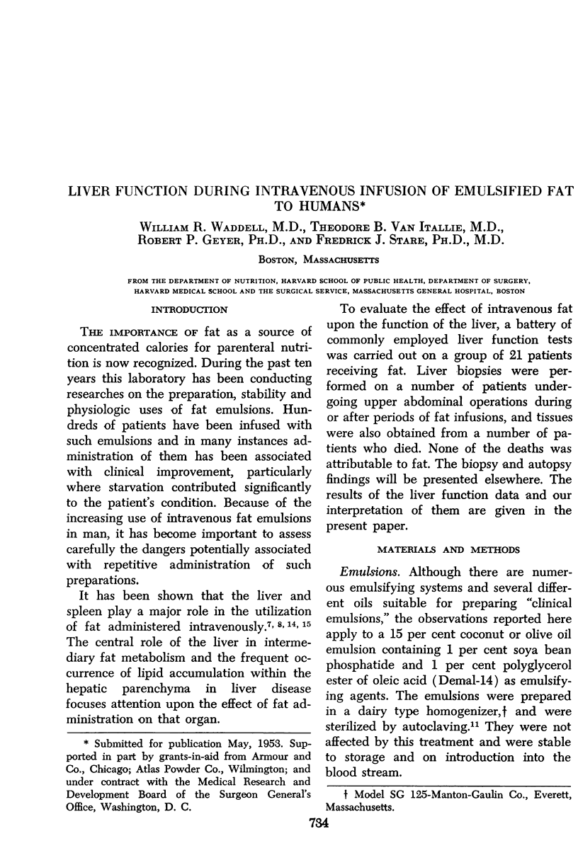 Liver function during intravenous infusion of emulsified fat to humans