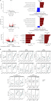 Figure 3. Treatment-related transcriptomic changes in tumor and peripheral blood. A, Left: differential gene expression between tumors collected at pretherapy and at surgery was assessed in all patients with evaluable paired tumor samples (total, n = 13 patients). Paired samples in each arm had the following MPR rates: durvalumab monotherapy: 0/4; durvalumab + oleclumab: 1/5; durvalumab + monalizumab: 2/4. Right: gene set enrichment analysis (GSEA) was used to identify gene sets and signatures significantly down- or upregulated from pretherapy to surgery on each treatment arm. The durvalumab monotherapy arm is not pictured, as no significant gene enrichment was observed. B, Patients with MPR are indicated in closed teal circle; patients without MPR are indicated in open gray circle. Top and top middle: mRNA from select genes associated with T cells, NK cells, and cytotoxicity is shown from pretreatment and surgery tumor tissue (n = 69 samples; n = 35 pretherapy, n = 34 surgery). Patients with paired samples (an evaluable sample from both pretreatment and surgery) are connected by a line. Bottom and bottom middle: mRNA from select genes associated with tumor and blood lymphocyte recruitment is shown from pretherapy to end-of-treatment peripheral blood collections (n = 120 samples; n = 65 pretherapy, n = 55 end-of-treatment). Y-axes units are all [Log2 (TPM + 0.01)], where TPM is transcripts per million. DN, down; Durva, durvalumab; IPA, Ingenuity Pathway Analysis; Mona, monalizumab; Ole, oleclumab.