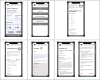 Three by Two table with 3 screenshots of mobile app in top row and four screenshots of mobile app in bottom row showing updated app design