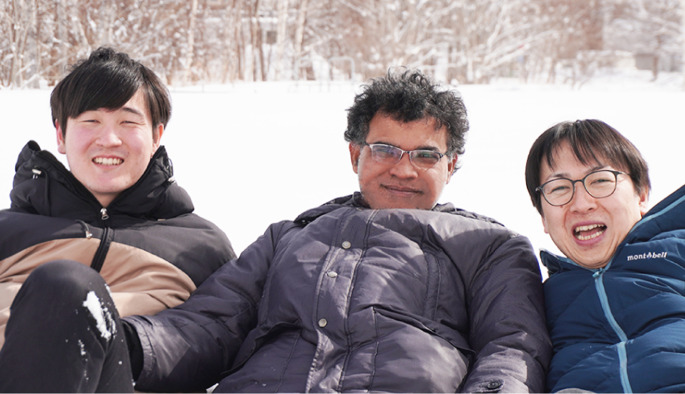 From left to right: Keita Watanabe, Narendra Nath Pati, and Yasuhide Inokuma