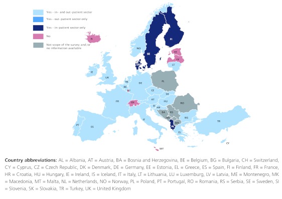 Figure 1. European mapping of discounts and rebates granted to public payers, 2011