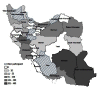 Provincial distribution of affected primary health care centers by natural hazards, I.R.Iran, 2001-2011