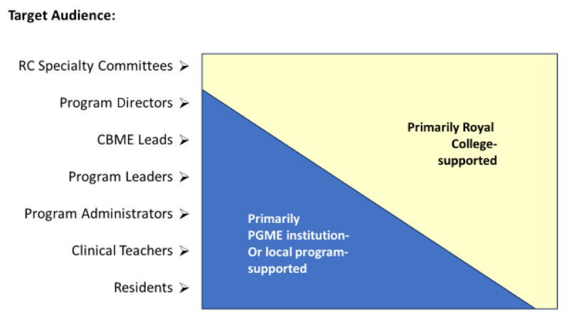 Visual graphic showing the support provided by the Royal College and individual institutions to listed invested groups