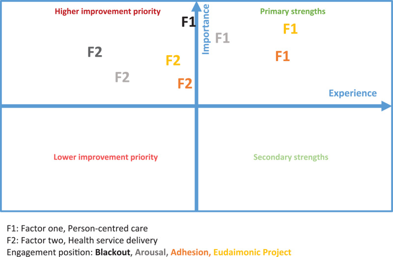 Experience-Importance matrix: subgroups with different health engagement profiles