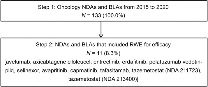 Figure 1. Flowchart of oncology new therapy approvals with RWE.