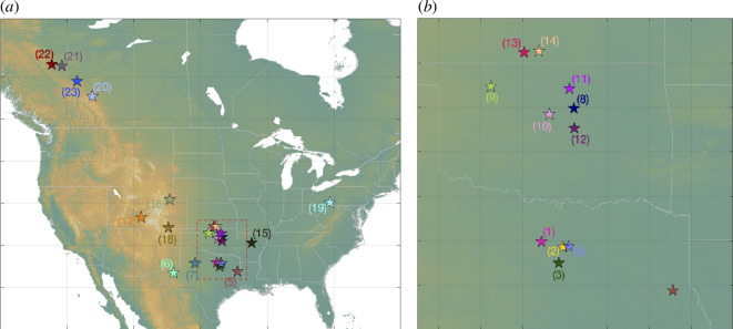 Map of case study locations across North America.