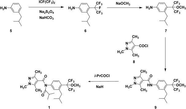 Scheme 2. Synthetic pathway of pyflubumide.