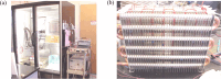 Freezer test chamber (a) and test evaporator with wire electrodes (b). Reproduced with permission from the authors [52].