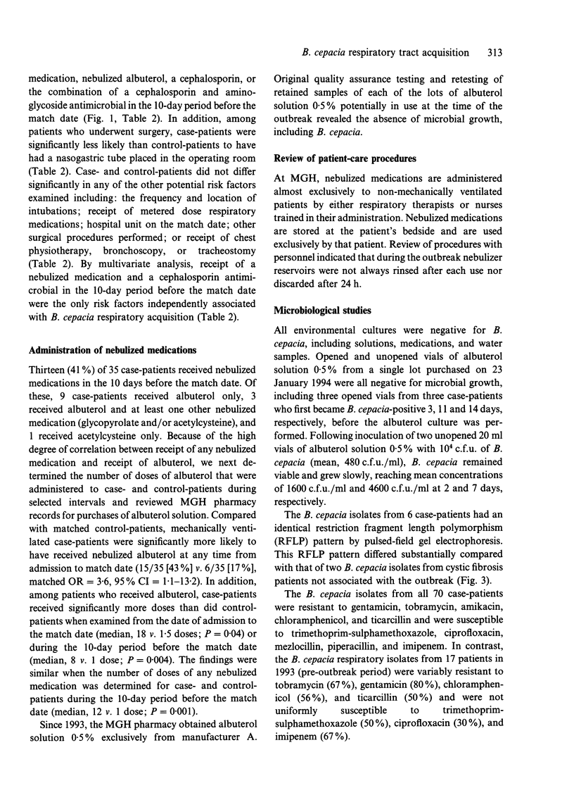 Burkholderia cepacia respiratory tract acquisition: epidemiology and ...