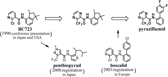 Fig. 1. Discovery of pyraziflumid.