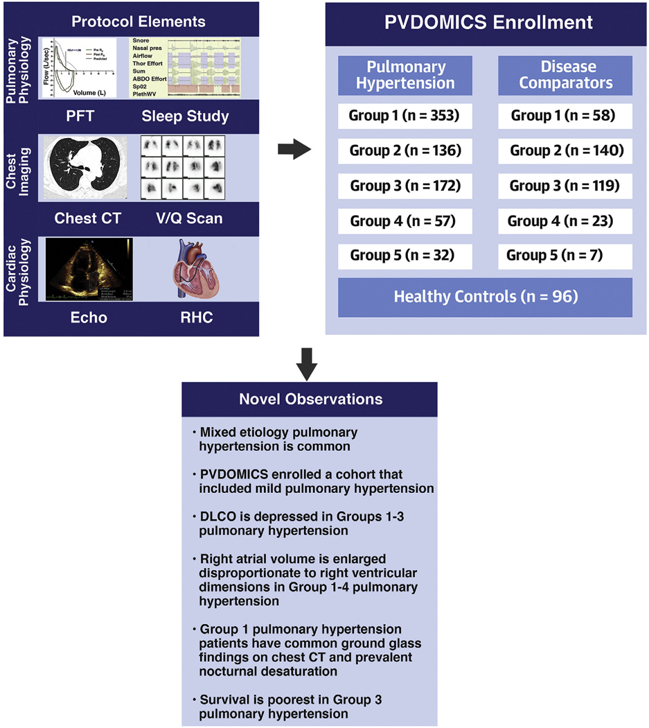 CENTRAL ILLUSTRATION PVDOMICS Protocol Elements, Enrollment, and Key Findings