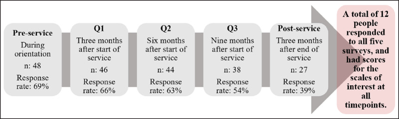 Survey timeline and participant responses