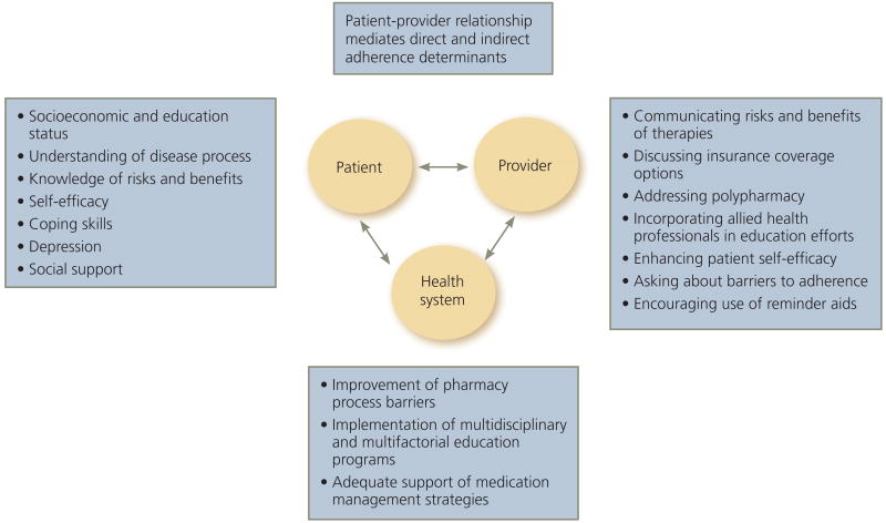 Figure – Strategies to improve therapeutic adherence in rheumatologic disease