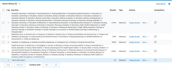MEDLINE search strategy.