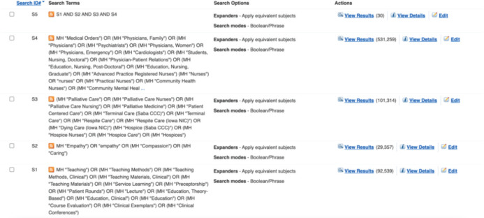 CINAHL search strategy