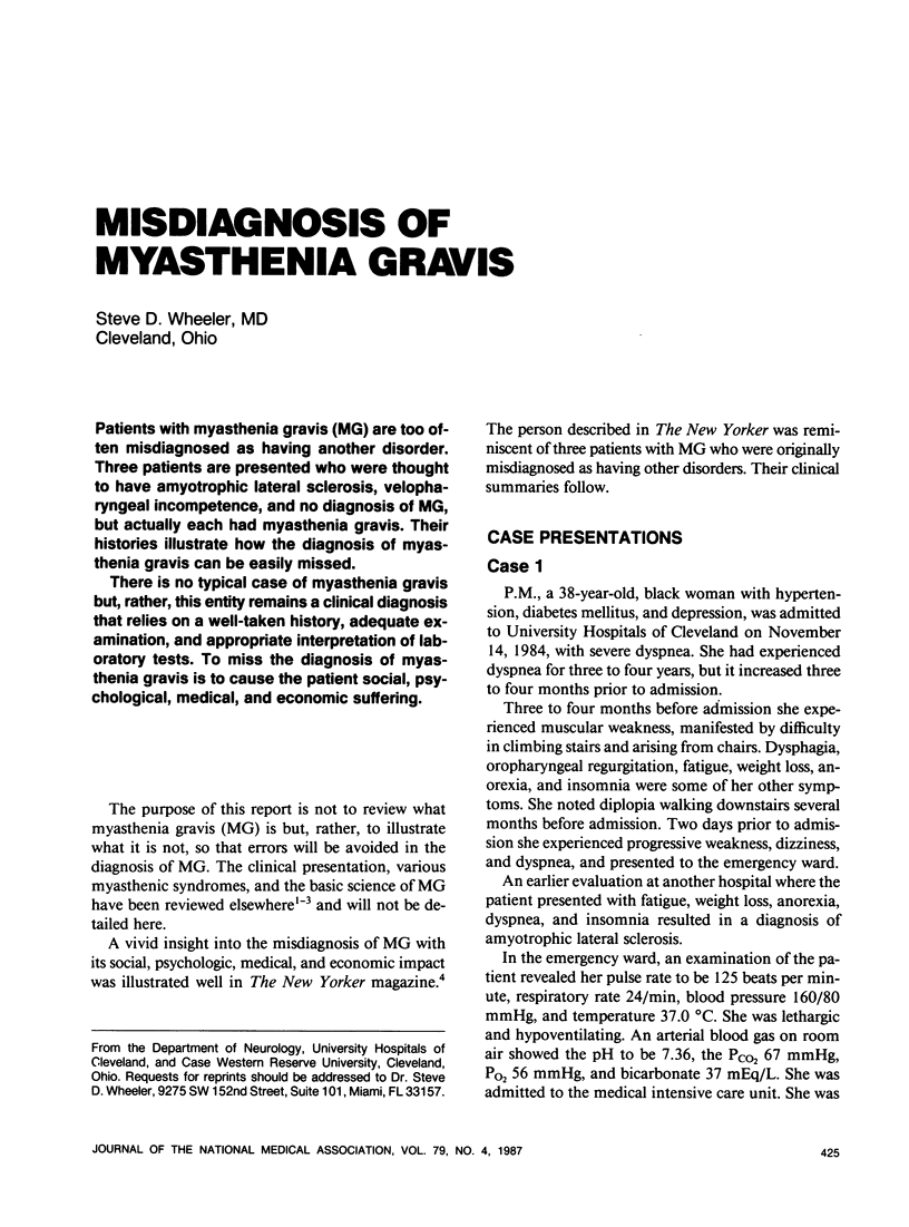 Misdiagnosis of myasthenia gravis pmc