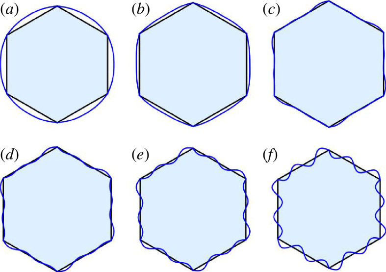 Different shape indices of CE cells simulated and compared with a regular hexagon.