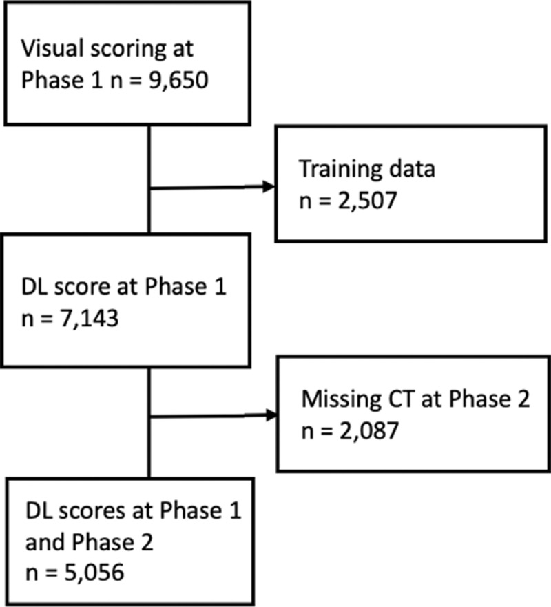 Flowchart of study population. DL = deep learning.