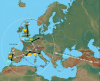 Summary of inferred divergence times of sampled house mouse populations based on smc++
