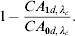 1 \minus {{CA_{\setnum{1}d\comma \lambda _{c} } } \over {CA_{\setnum{0}d\comma \lambda _{c}}}}.