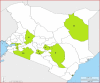 A map of Kenya showing the counties included in the health facility survey