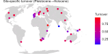 Regional‐level faunal turnover from the Late Pleistocene to the Holocene at 34 multi‐site locations
