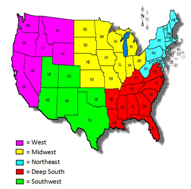 Figure 1: United States Regional Map