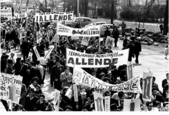 A march in support of Salvador Allende, who influenced the development of Latin American social medicine