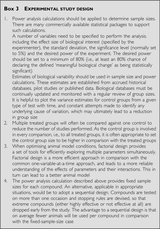 Box 3
Experimental study design